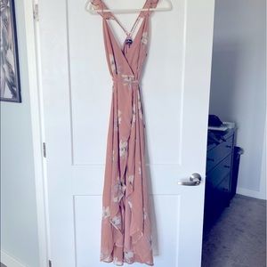 Lulus size M high low floral wrap dress